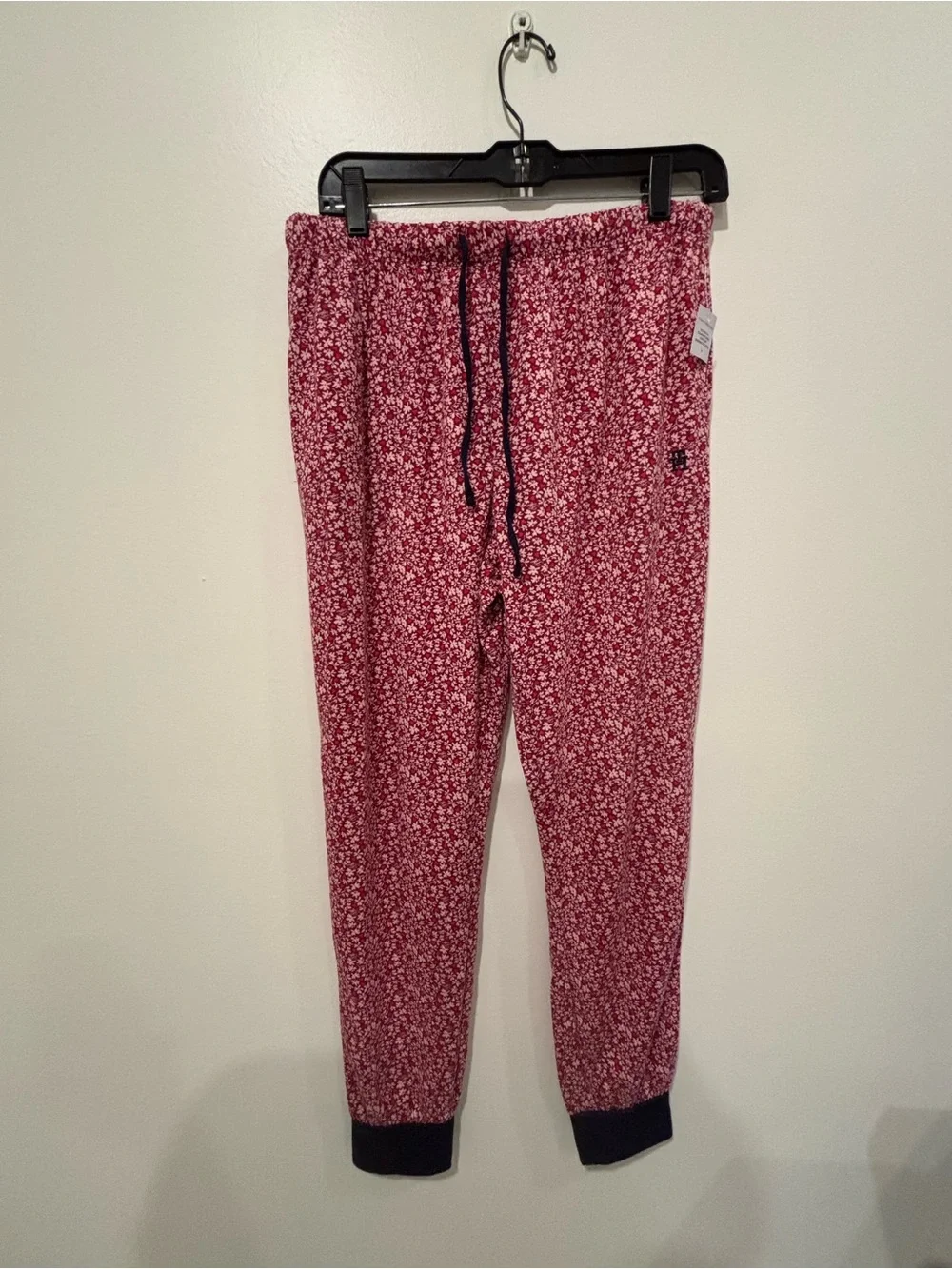 Tommy Hilfiger Red Floral Pajama Set with Navy Trim - Picture 6 of 9